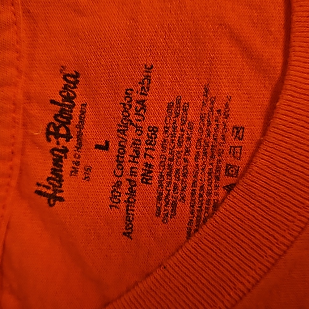 Hanna Barbera Fred Flintstone orange graphic tee large Halloween pumpkin cosplay - Picture 3 of 5